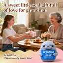 3 x Gifts for Grandma from Grandkids, Emotional Handmade Crochet Seal Figurine, Cute Grandma Gift for Birthday, Christmas, Grandparents Day, Small Desk Decor Collectible