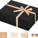 LIFELUM Gift Box 13.5''x10''x4'' Large Gifts Box with Magnetic Lids Black Gift Boxes for Father's Day graduation gifts Contains Card, Ribbon, Filler