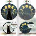 2 x GEEMBI Christmas Black Cat Gifts for Women Men - Suncatcher Christmas Ornaments 2025 for Tree Decorations - Black Cat Ornament for Halloween, Witchy Mystical Gifts for Women, Moon Phase Gothic Decor (Navy - Lunar Cat)