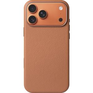 LONLI Urban | Pebbled Leather - European Genuine Pebbled Leather Case for iPhone 17 Pro  - [Built-in Camera Control and Compatible with Magsafe] - Saddle