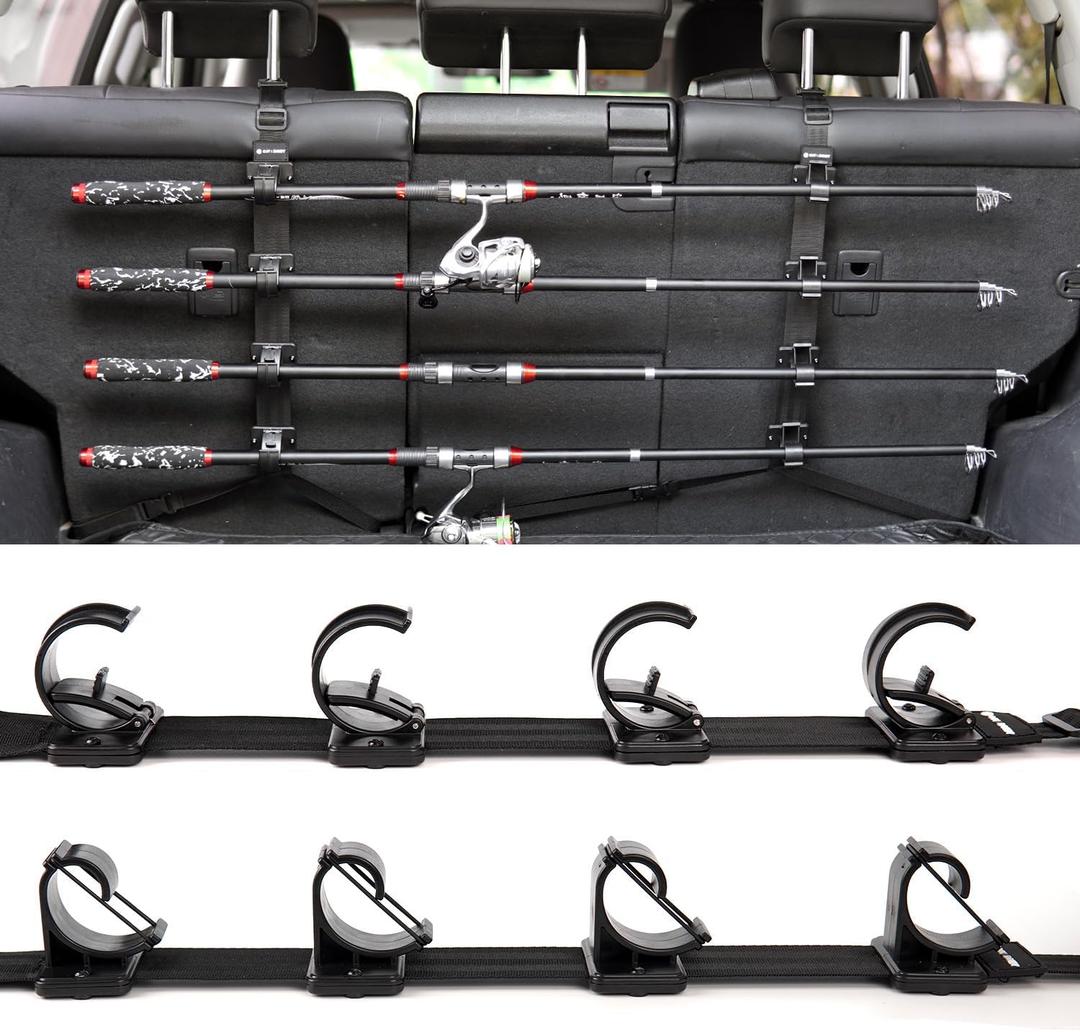 OJYDOIIIY Fishing Rod Racks for Car, 4-Rod or Combos Capacity Rod Holder for Car,SUV,Truck Front or Rear Seats