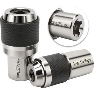 2pcs Tap Socket Set, 3/8" Drive Tap Holder for Tight Spaces, Extraction Socket Set With Adjustable Jaws(#6-1/2" and 1/4"-1/2" Taps), Suitable for Reamers, Screw Extractors