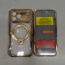 Upholyee [360 Rotatable CD Stand & Built-in Privacy Screen Magnetic Case for iPhone 17 Pro[Compatible with MagSafe & Full Signal] Mil-Grade Shockproof Full Body Anti-Spy Cover for 17 Pro-Orange