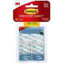 Clear Hooks & Strips, Plastic, Mini, 18 Hooks & 24 Strips/Pack, Sold as 1 Package18
