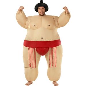 Morph Sumo Wrestler Inflatable Costume, Inflatable Sumo Costume, Blow Up Halloween Costumes For Men, Halloween Costumes Men (One Size, Red)