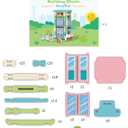 123PCS Wooden Building Blocks Set for Toddlers, Construction City Stacking Toys, Preschool Learning Educational Toys for Kids 3+ Years Girls and Boys (Hospital)