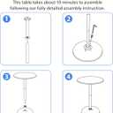 FDW Bistro Pub Table 2 Pack 40 Inch Height Cocktail Table Round Bistro Bar Table for Home and Kitchen Dining, Fixed Height, Black, 2