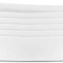 Bormioli Rocco Parma Set Of 5 Pasta Bowls And Soup Plates, 8.75 Inch Tempered Opal Glass, Clean White, Linear & Curved Design, Dishwasher Safe, Made In Spain.