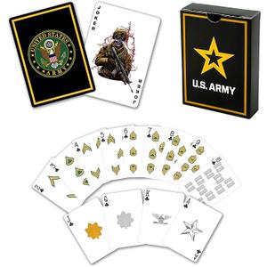US Army Professional Quality Army Playing Cards  Great for Game Night  US Army Gifts for Veterans | Army Playing Cards