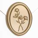 UNIQOOO Wax Seal Stickers - 3D Flower Oval Shape Wedding Invitation Envelope Seal Stickers, 50 Pcs Self- Adhesive Prosecco Metallic Light Gold Sticker, Perfect for Invitation, Christmas, Gift