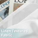 LAMIT White Linen Curtains 84 inches Long 2 Panels, Grommet Semi Sheer Light Filtering Neutral Panels Faux Linen Textured Privacy Living Room Drapes for Bedroom/Farmhouse, 52 x 84 Inch