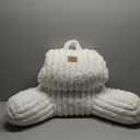 Amlie Home Faux Fur Reading Pillow with Pocket for Sitting in Bed, Kids Backrest Bed Pillow with Washable Cover for Lounging, Study & Relaxing, Ivory 17 inches