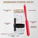Complete Sourdough Starter Kit, Banneton Bread Proofing Basket with Glass Sourdough Starter Jar, Sourdough Bread Baking Supplies, 9'' Round Bread Proofing Basket, for Bread Making Baking Fermentation