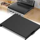 BJADE'S Stove Cover Board - 30"x22"x3" Gas/Electric Range Top Cover with Anti-Slip Feet, Kitchen Organizer & Noodle Board, Black Cooktop Protector for Counter Space Expansion