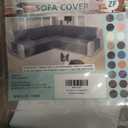 Arfntevss Waterproof Sectional Couch Covers L Shape Washable Velvet Sofa Cover for Sectional Non Slip Large Corner Slipcovers Dog 6 Pcs Universal U Shaped Furniture Protector (Black, XX-Large)