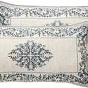 ISAENNE Design Linen Rectangle Throw Pillow Covers 12"x20" Pack of 2, Cottage Farmhouse Cushion Covers with Thorn Vine Pattern Decoration Pillowcases for Bed, Living Room, Outdoor, Car, Segerman 