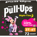 PullUps Girls' NightTime Potty Training Pants, Size 3T4T Overnight Training Underwear (3240 lbs), 72 Ct