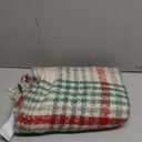 G Lake Green Red Plaid Blanket Throw Acrylic Soft Reversible Dyed Fringed Bed Blanket for Christmas Indoor Decorations 50" W x 67" L -Christmas Color