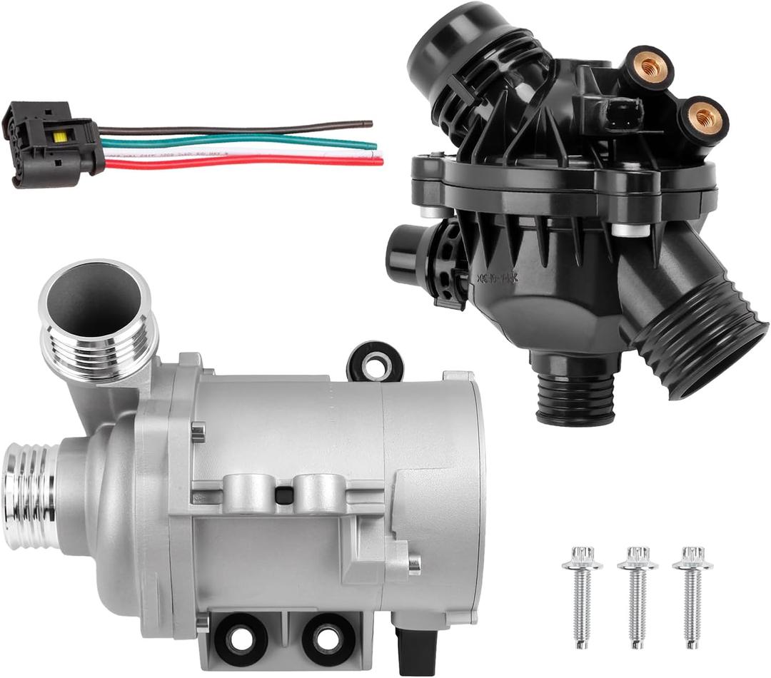 Electric Engine Water Pump W/Thermostat 11517521584 Compatible with BMW X3 Z4 X5 328i 323i 128i 528i Replaces OE# 11517546994 11517563183 11517586924