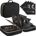 Travel Jewelry Case Organizer for Women, Jewelry Storage Book with Small Pouch, Travel Jewelry Bag Case for Traveling Necklace, Earrings, Rings, Bracelet Organizer (Black)