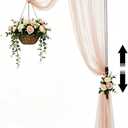 Heavy Duty Half Wedding Arch Backdrop Stand with Hooks Adjustable 5.6-7.6FT, Adjustable Height 5.58–7.55FT