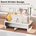 Sponge Holder for Kitchen Sink,Sink Caddy Organizer with Removable Brush Holder,Kitchen Countertop Soap Dispenser Storage with Detachable Towel Rack,White