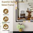 Large Mirror Wall Decor, 46.5"x23" Mirror with Black and Gold Metal Frame for Bedroom, Living Room, Bathroom, Horizontal/Vertical