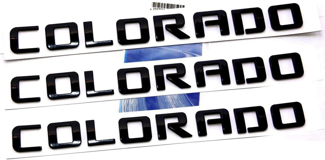 Yoaoo 3pcs OEM Colorado Emblems Letter Badge Compatible with for Colorado Glossy 2007-2019 (Black)