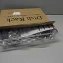 SNTD Dish Drying Rack - Small Dish Rack for Kitchen Counter, Stainless Steel Dish Drainer with Utensil Holder and Drainboard, 11" W x 15" L (Silver)