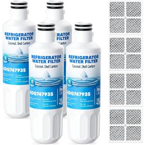 LT1000P Water Filter Replacement Fit for L-G Lt1000P/PC/PCS Compatible with L-G Models ADQ747935, ADQ74793501/02, MDJ64844601, LMXS30796S Water Filters with ADQ73334008 Air Filter, 4 Combo By AVXBYR