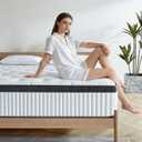 Full Size Mattress, 12 Inch Memory Foam, Independent Spring, Soft and Comfortable Medium Firm Hybrid Mattress in A Box, Pressure Relief (White)