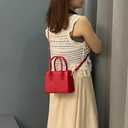 Small crossbody tote bags for women faux leather cute clutch mini purses and handbags (Red)