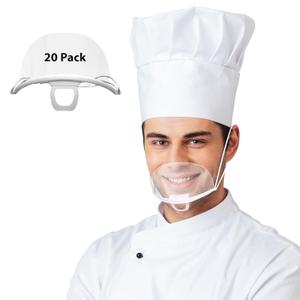20 Pack Anti-Fog Mouth Shield, Hygienically Filmed Shield & Individually Packaged, Restaurant, Day Spas & Salons, Transparent Mouth Shield