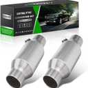 2.5 Inch Inlet/Outlet Universal High Flow Front Catalytic Converter Direct-Fit with O2 Port(EPA Compliant)