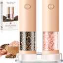 Electric Salt and Pepper Grinder Set Automatic Battery Pepper Mill Shakers Adjustable Coarseness Upgraded Larger Capacity with Led Home and Kitchen Appliances Birthday Gifts for Women Mom