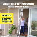 PetSafe Doggy Door for Sliding Glass Doors, Adjustable Height 75 7/8" to 81", No-Cut DIY Install, Aluminum Panel, Ideal for Renters, for Large Dogs Up to 100 lb., (White, Large)