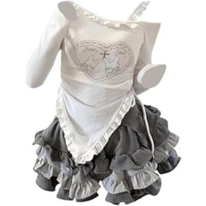 IDEWO 2 Piece Sets for Women Corduroy Skirts Woman Mini Skirt Pleated Skirt High Waisted Skirts Off The Shoulder Top (Set,XL,X-Large)