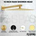 Shower System with Tub Spout, 10-Inch High-Pressure Rain Showerhead and Handheld Combo, Brushed Gold Shower Faucet Set with Rough-in Valve and Trim, Wall Mounted 3-Way Shower Set