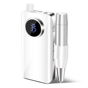 Rechargeable 35000 RPM Electric Nail Drill Machine, Professional Portable Electric Nail File Machine for Manicure - White Rechargeable 35000 RPM Electric Nail Drill Machine, Professional Portable Electric Nail File Machine for Manicure - White