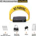 ORIENTOOLS Automatic Remote Control Parking Lock, Folding Parking Barrier Batteries Not Included, 98ft Private Car Parking Latch Space Lock Parking Blocker for Home, Business, Office & Commercial Use