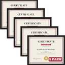Giftgarden 8.5x11 Picture Frame Black, 8.5 by 11 Award Certificate Diploma Document Frames for Wall or Tabletop Display, 5 Pack