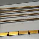 28" 2-Tier European Style Brass Foldable Towel Rack with Hook, Gold