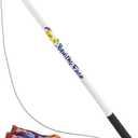 Squishy Face Studio Flirt Pole V2 with Lure - Durable Dog Toy for Fun Obedience Training & Exercise, Rainbow Tie Dye, Regular - 36 inch for All Breed Sizes