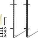 2 Pcs T-Bar Yard Sign Stakes, 46 Inches Heavy Duty Metal Stake Yard Sign Holder, Rust-Proof Metal Yard Sign Poles Holder for Outside, Parking Lot, Holiday, Graduation, Lawn, Bar, Garage, Sale Events