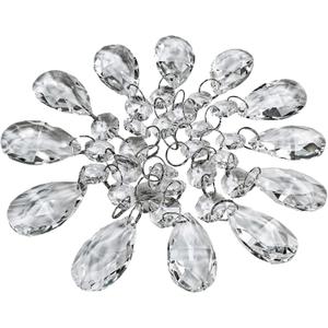 Supla 24 Pcs Teardrop Chandelier Prisms Candle Chandelier Crystal Pendants Glass Pendant Beads 1.5" for Chandelier Lights SuncatchersTeardrop Chandelier Prisms Candle Chandelier Crystal Pendants