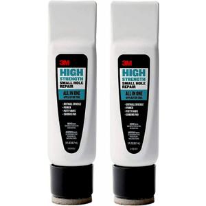 3M Small Hole Repair High Strength, All in One Applicator Tool, Pack of 2, Quick and Easy Repair for Nicks and Nail Holes, Includes Putty Knife, Spackle, and Sanding Pad For Wall Repairs (SHR-AIO-2-SIOC)