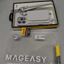 MAGEASY Pouch MagSafe Crossbody Wallet Phone Case for iPhone 16 Pro Max - Removable Wallet with Strap, 16ft Drop Protection, Card Holder & Coin Pocket Magnetic Purse Compatible with MagSafe (Gray)