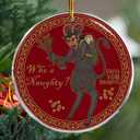 3 x Christmas Ornaments Decorations - 3.6 in Acrylic Two Sided Printing - Ornament Exchange Gifts Funny (Gruss Vom Krampus Who's Naughty Horror)