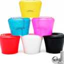 VNAKER PU Rubber Roller Skate Toe Stoppers 1 Pair with Screws (Yellow)