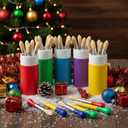 6 Pack Watercolor Paint Brushes Bulk Set for Kids Baby Toddler-4 Pcs Per Set Jumbo Brushes with Chubby Wood Handles for Easy Grip Paintbrushes Non Toxic Bristles (Colored)